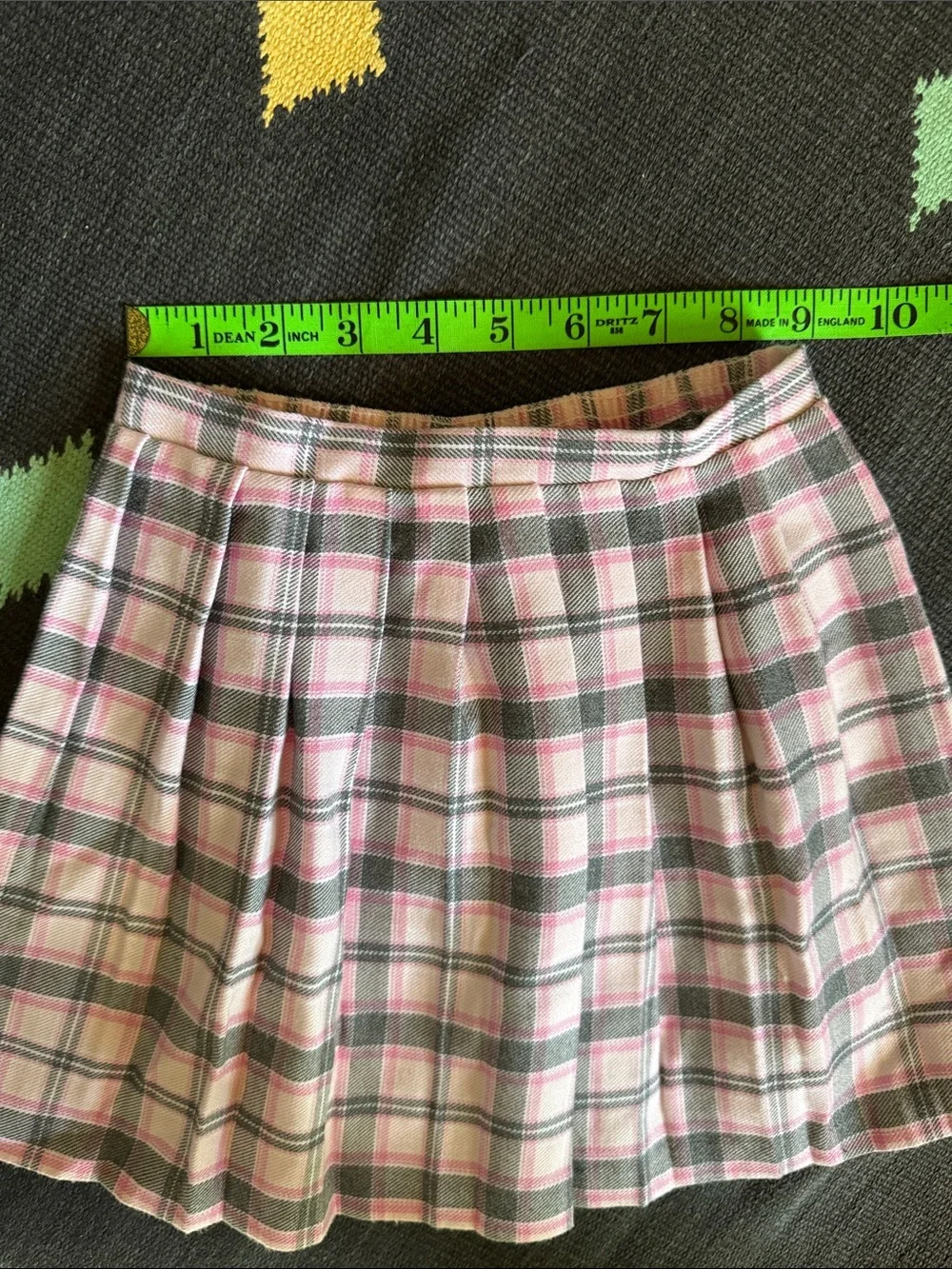 Vintage Sweater Cardigan and Plaid Skirt Matching Pink Cats